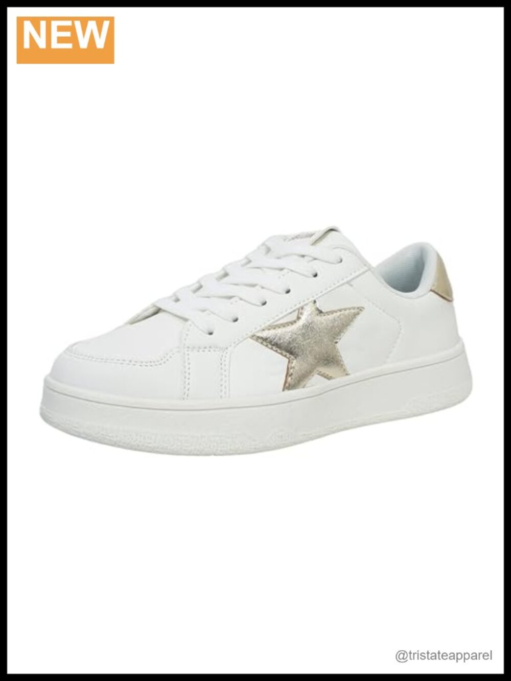 Star Sneakers Low Top Cushioned Platform Lace Up Walking Shoes